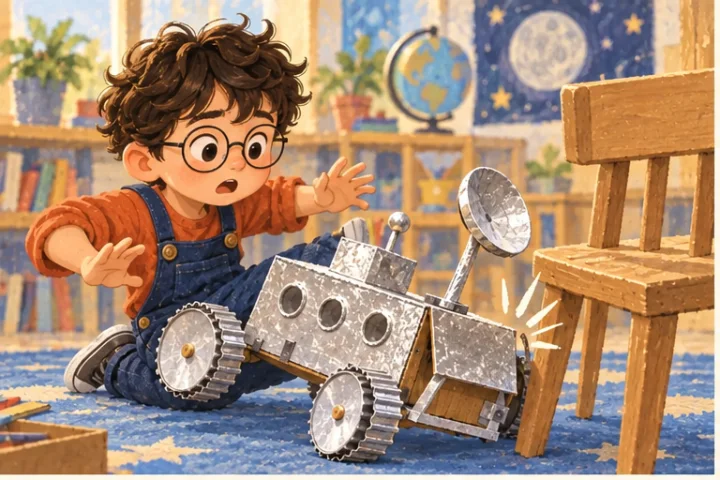 Illustrated scene 1 from Ollie’s Wobbly Wheel.