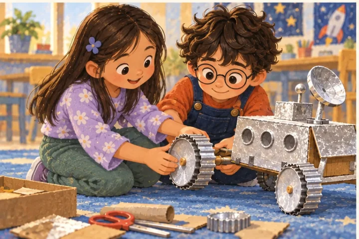 Illustrated scene 3 from Ollie’s Wobbly Wheel.