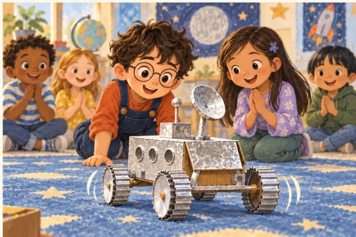 Illustrated scene 4 from Ollie’s Wobbly Wheel.