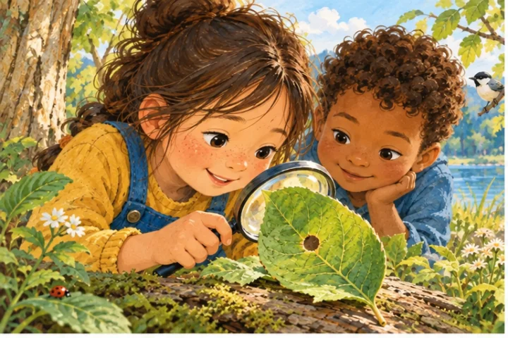 Illustrated scene 1 from The Leaf with a Little Door.