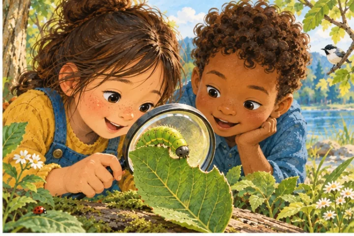 Illustrated scene 2 from The Leaf with a Little Door.